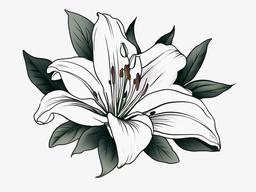 Lily Flower Tattoo - Represents purity, renewal, and femininity  minimal tattoo design,white background