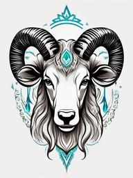 aries and leo combined tattoo  simple color tattoo,white background