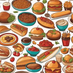 food clipart on a restaurant menu - displaying mouthwatering culinary delights. 