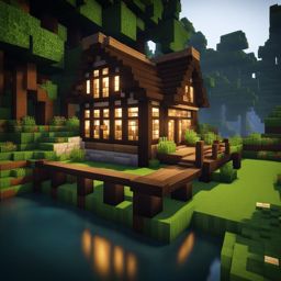 cozy cottage nestled beside a tranquil river - minecraft house design ideas minecraft block style