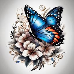 tattoo flower butterfly designs  