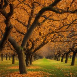 Orchard in Autumn Fall Wallpaper intricate details, patterns, wallpaper photo