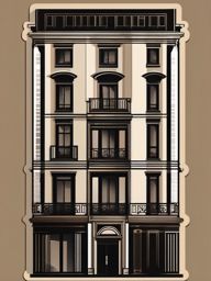 Art Deco Apartment Sticker - Capture the glamour of the Roaring Twenties with the sleek and art deco apartment sticker, , sticker vector art, minimalist design