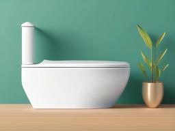 Toilet clipart - eco-friendly toilet with a water-saving feature  color,minimalist,vector clipart