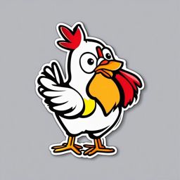 Funky Chicken sticker- Clucking Funny Dance, , sticker vector art, minimalist design