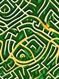 Scenic Corn Maze clipart - Navigating a scenic maze, ,vector color clipart,minimal