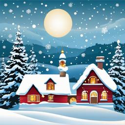 Christmas Pictures clipart - snowy Christmas eve  vector clipart