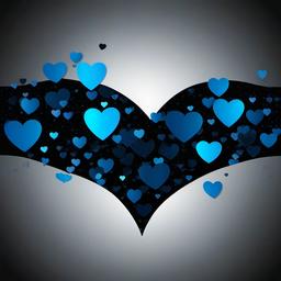 Heart Background Wallpaper - black background with blue hearts  