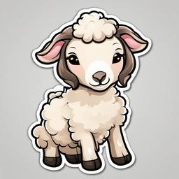 Lamb cartoon - gentle baby sheep  cartoon sticker style