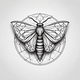 Geometric Death Moth Tattoo - Geometrically styled death moth tattoo.  simple vector tattoo,minimalist,white background