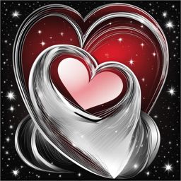 heart clip art,beating with love on a starry night 