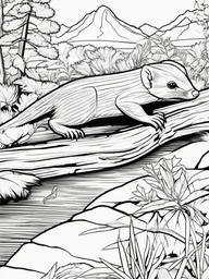 Mongoose Coloring Pages - Small Fast Snake Hunter  black outline printable coloring page