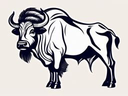 African Buffalo clipart - Powerful bovine found in Africa, ,vector color clipart,minimal