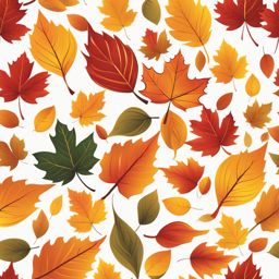 fall leaves clipart - colorful autumn leaves swirling in the breeze 