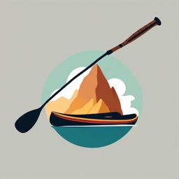 Canoe Paddle Clipart - A paddle for navigating a canoe.  color vector clipart, minimal style