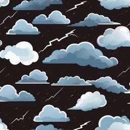 Cloud with lightning sticker- Stormy and dramatic, , sticker vector art, minimalist design