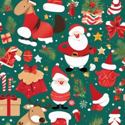 Merry Christmas Clipart,Creating a joyful holiday banner  simple, 2d flat