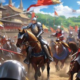 Medieval jousting tournament. anime, wallpaper, background, anime key visual, japanese manga