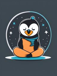 Penguin Yoga Sticker - A penguin striking a yoga pose, promoting relaxation. ,vector color sticker art,minimal