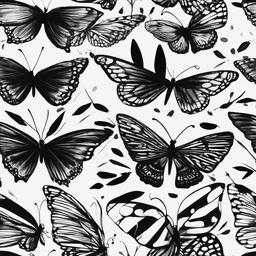 drawing of butterfly wings  minimal rough sketch scribbles,doodles,black and white