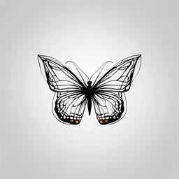 small butterfly outline tattoo  simple color tattoo, minimal, white background