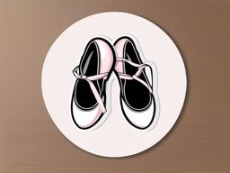 Ballet shoes sticker, Graceful , sticker vector art, minimalist design