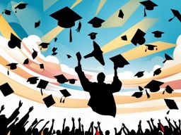 graduation cap clipart: tossed into the air at a graduation ceremony. 