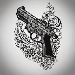 fire arm tattoos for men  simple color tattoo,white background