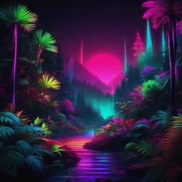 Neon Background Wallpaper - neon forest wallpaper  