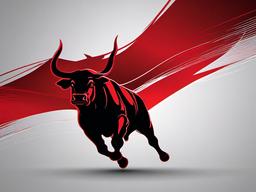 Red Bull Wall Paper-Dynamic red background with a faint silhouette of a charging bull, exuding strength and energy  background wallpaper