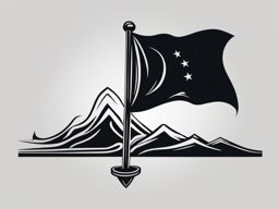 Black flag waving tattoo. Symbol of rebellion.  minimal color tattoo design