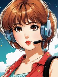 1990 Retro Anime Girl - Aspires to be the next anime sensation.  clipart style