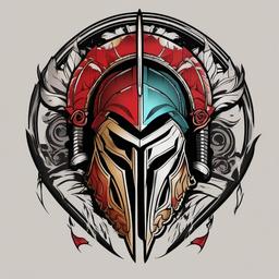 spartan design tattoo  simple vector color tattoo