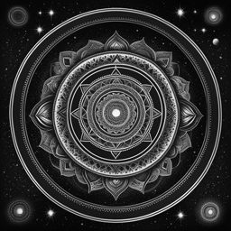 cosmic mandala - create a mandala tattoo with cosmic elements, like planets and galaxies. 