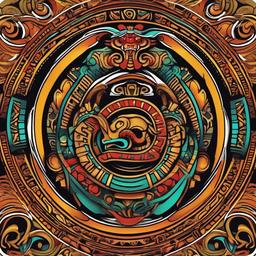 aztec serpent designs  simple vector color tattoo