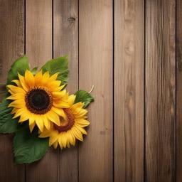 Wood Background Wallpaper - sunflower with wood background  