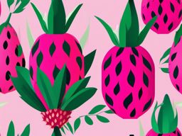 Dragon Fruit Clipart - Pink and exotic dragon fruit.  color vector clipart, minimal style