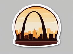 Gateway Arch sticker- Iconic arch in St. Louis symbolizing westward expansion, , sticker vector art, minimalist design