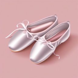 Ballet Shoes Clipart - A pair of satin ballet shoes ready for a graceful dance performance.  color clipart, minimalist, vector art, 