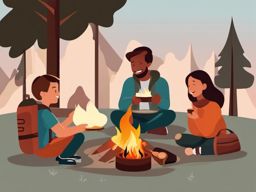 Campfire Stories clipart - Sharing stories by the campfire's warmth., ,vector color clipart,minimal