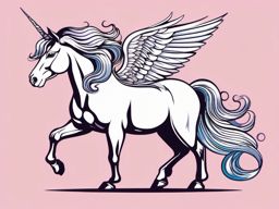 Unicorn with Wings Clipart - Enchanting unicorn illustrations featuring majestic wings for a fantasy touch.  vector art, clipart, minimal