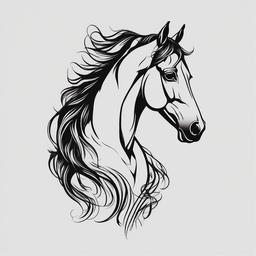 western horse tattoo  simple tattoo,minimalist,white background