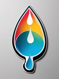 Raindrop Sticker - Single raindrop falling, ,vector color sticker art,minimal