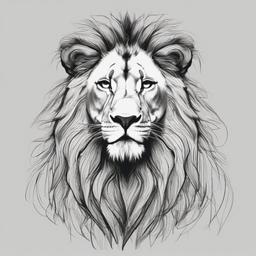 a sketch of a lion  minimal rough scribbles,doodles,black and white