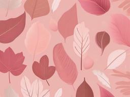 Pink Fall Wallpaper-Pastel pink with leaf illustrations in warm tones, evoking a cozy fall feeling  background wallpaper