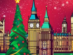 Christmas Wallpaper iPhone - iPhone Background with Big Ben wallpaper splash art, vibrant colors, intricate patterns