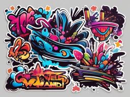 Graffiti Wonderland sticker- Spray Paint Creativity, , color sticker vector art