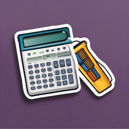 Graphing Calculator Sticker - Solving complex equations and plotting graphs with the advanced graphing calculator, , sticker vector art, minimalist design