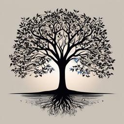 tattoo tree silhouette  simple vector color tattoo