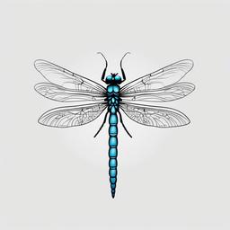 Dragonfly Tattoo - Tattoo featuring a dragonfly, symbolizing transformation and adaptability.  simple color tattoo,minimalist,white background